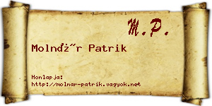 Molnár Patrik névjegykártya